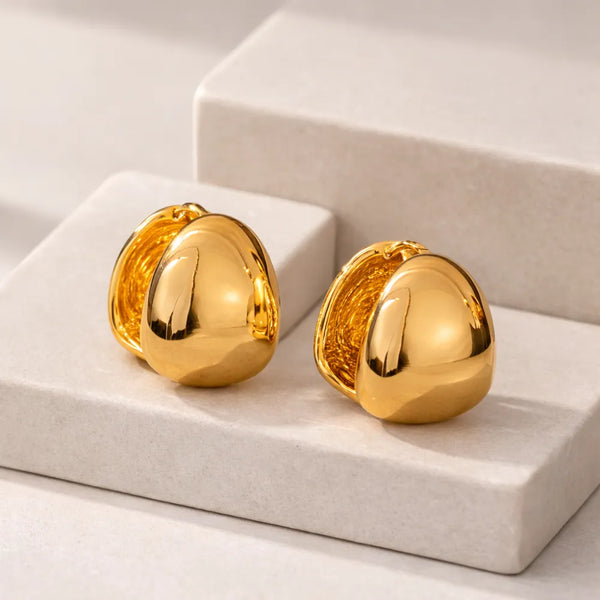 Anti-Tarnish Gold Dome Earrings