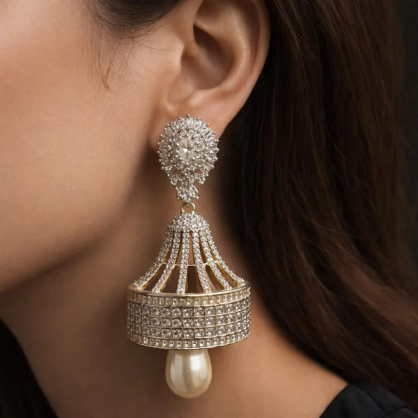 Anti-Tarnish Pearl Jhumka Earrings