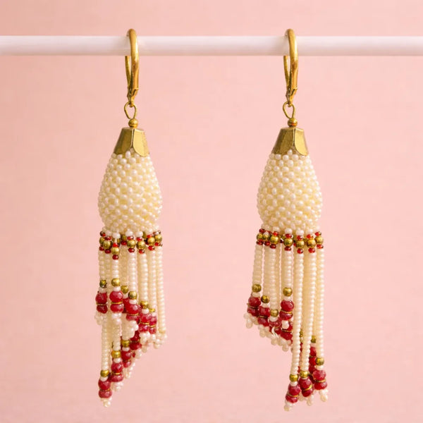 Anti-Tarnish Red Pearl Tassels