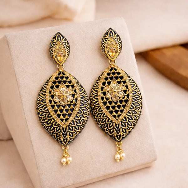 Antique Floral Filigree Anti-Tarnish Earrings