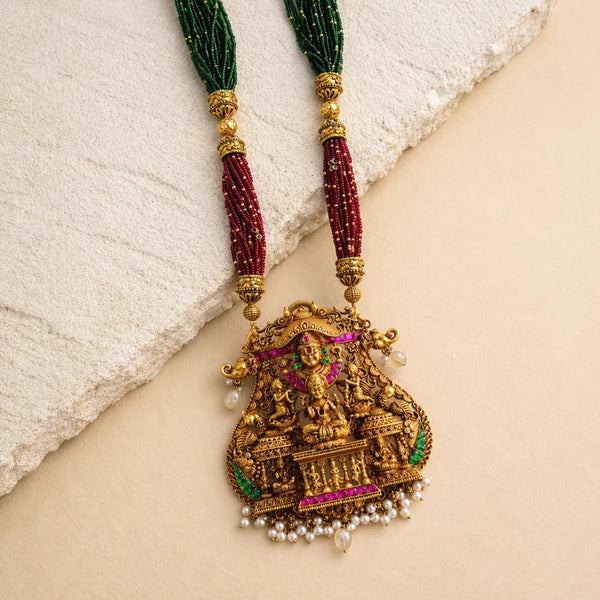 Antique Temple Lakshmi Gold Polish Necklace