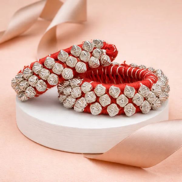 Beaded Silver Pounchi Bracelet