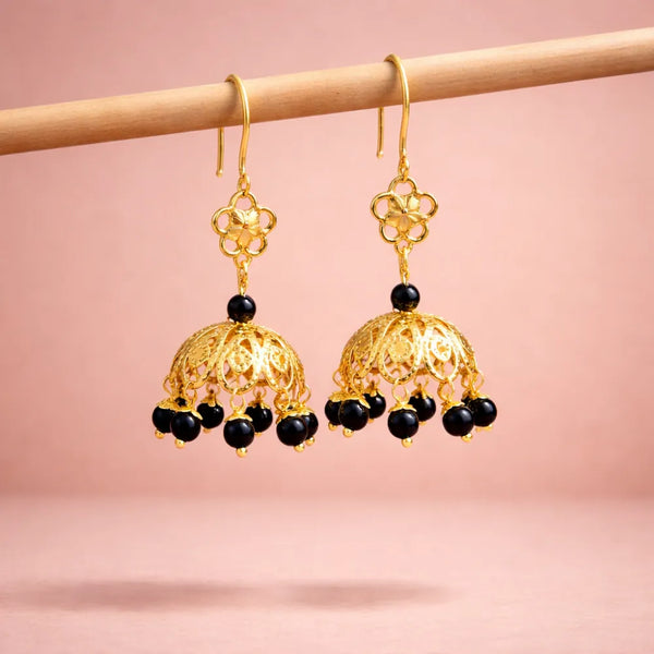 Black Pearl Anti-Tarnish Jhumki Drops