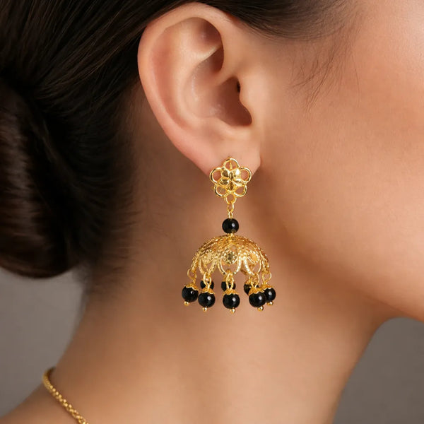 Black Pearl Anti-Tarnish Jhumki Drops