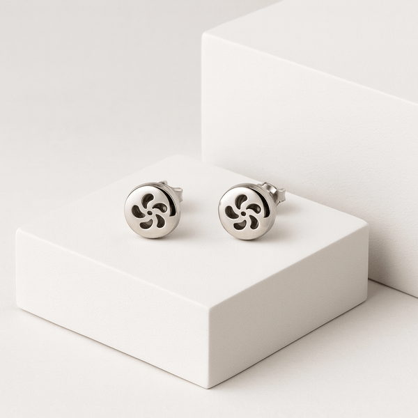 Silver Petal Cutout 925 Silver Stud Earrings