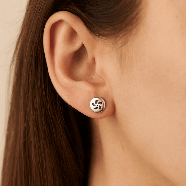 Silver Petal Cutout 925 Silver Stud Earrings