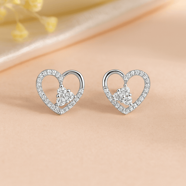 Twinkling Crescent Silver Studs