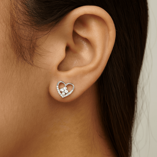 Twinkling Crescent Silver Studs