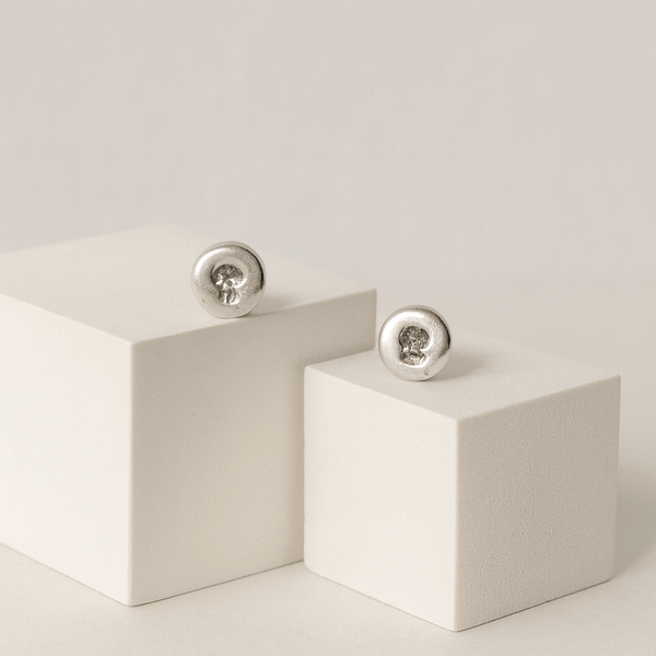Vintage Round 925 Silver Stud Earrings