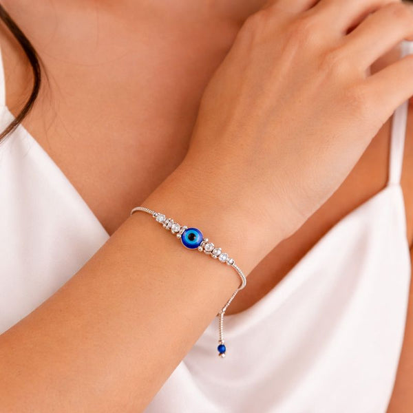 Evil Eye Silver Adjustable Bracelet