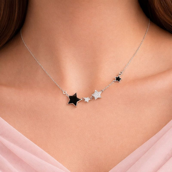 Black Star Silver Chain Pendant