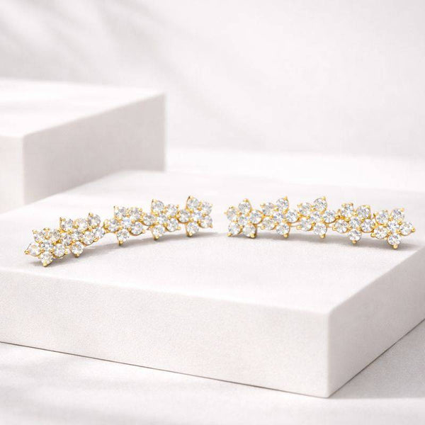 Silver Triangle Solitaire Stud Earrings