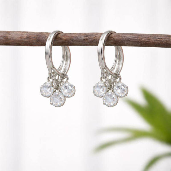 Silver Sparkle Charm Bali Earrings