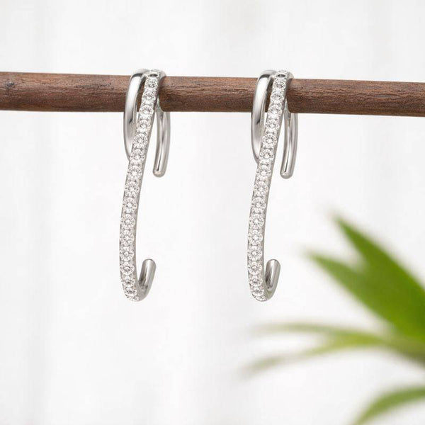 Silver Sparkle Hook Bali Earrings