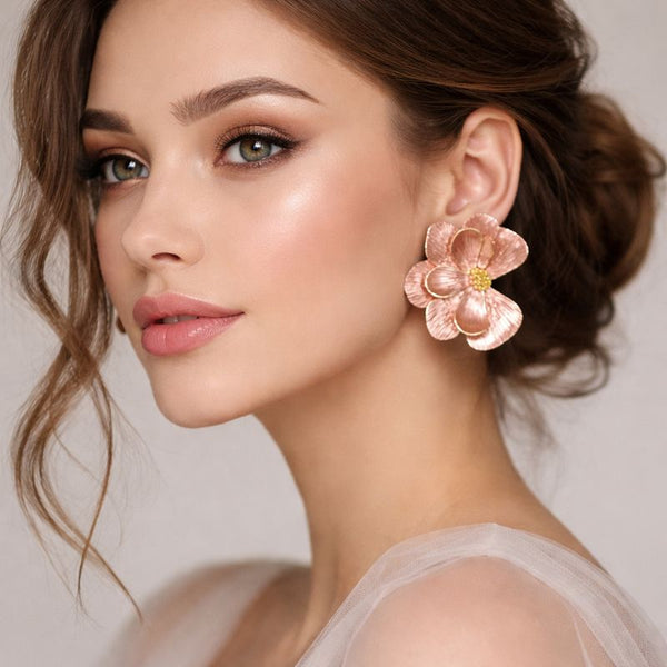 Blush Bloom Anti-Tarnish Flower Earrings