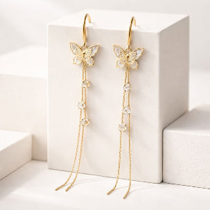 Antique Butterfly Drop Earrings