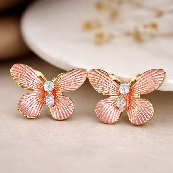 Blush Butterfly Anti-Tarnish Stud Earrings
