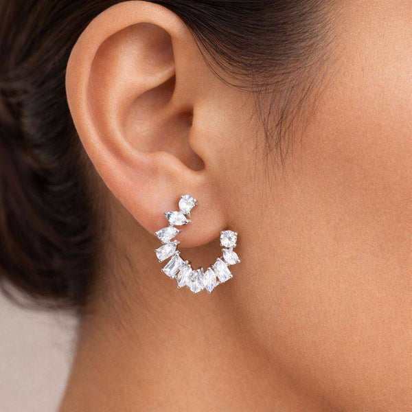 Silver Sparkle Cluster Bali Earrings