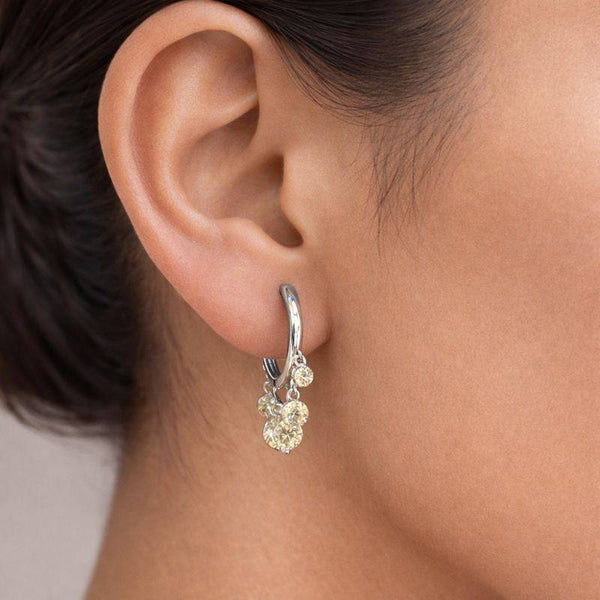 Silver Triple Drop Sparkle Bali Earrings