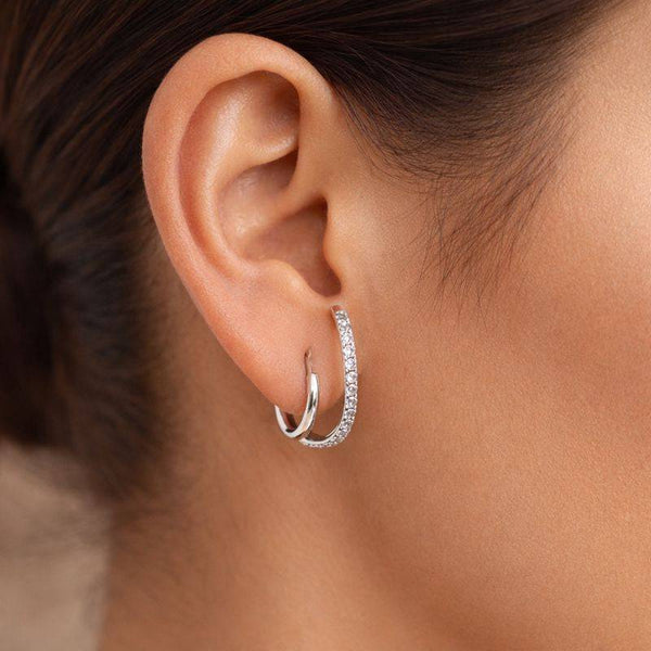 Silver Sparkle Hook Bali Earrings