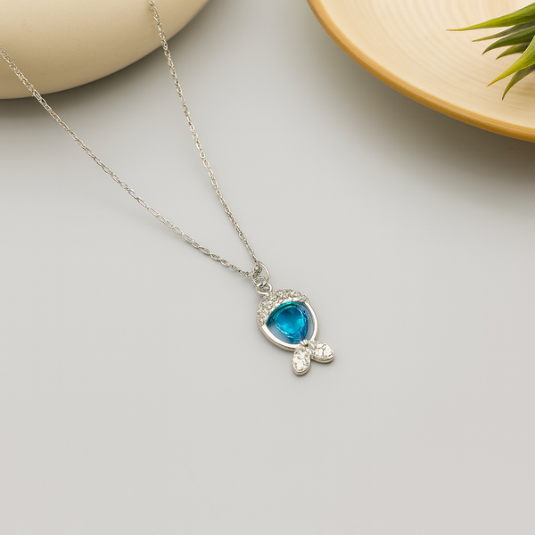 Silver Blue Fish Pendant