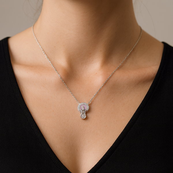 Silver  Circle Drop Pendant