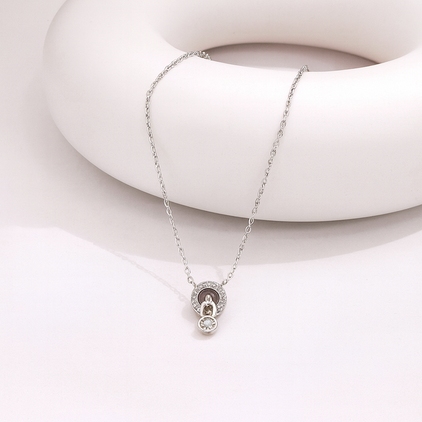 Silver  Circle Drop Pendant