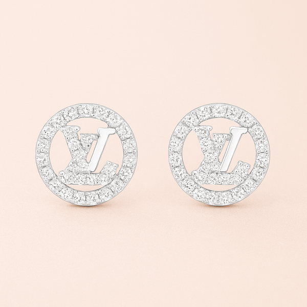 Silver Designer-Inspired Round Stud Earrings in 925 Sterling Silver
