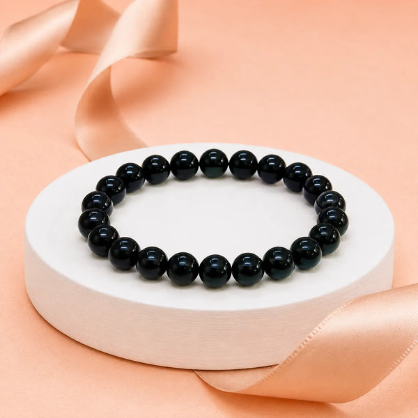 Classic Black Stone Beaded Bracelet