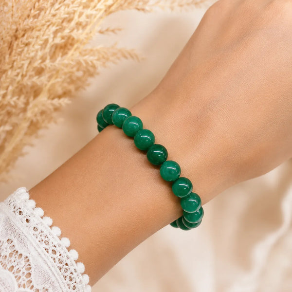 Classic Green Stone Bead Bracelet