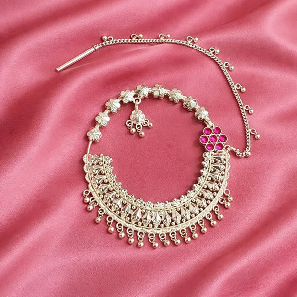Classic Pink Stone 925 Silver Nath