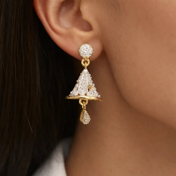 Crystal Dome Drop Earrings