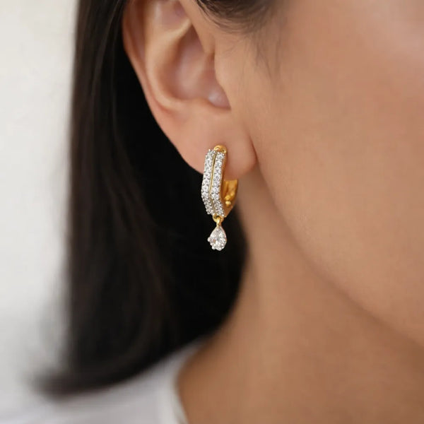 Crystal Drop Hoop Earrings
