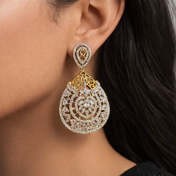 Crystal Filigree Drop Anti-Tarnish Earrings