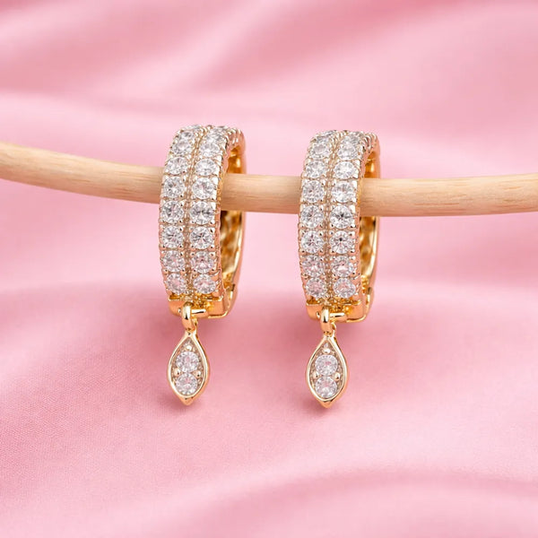 Crystal Hoop Drop Anti-Tarnish Earring