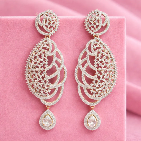 Crystal Leaf Drop Anti-Tarnish Earrings