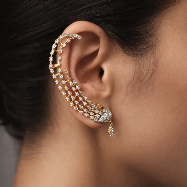 Crystal Tassel Curve Anti-Tarnish Earrings