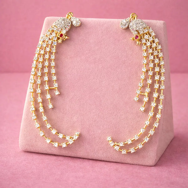Crystal Tassel Curve Anti-Tarnish Earrings