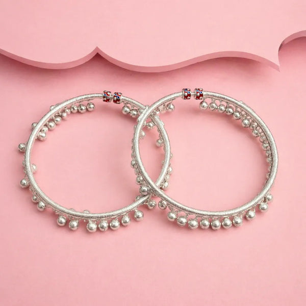 Designer Silver Kada Payal