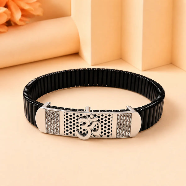 Divine Om Silver Bracelet Rakhi