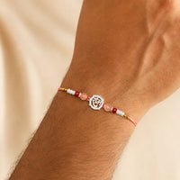 Divine Shree Ram Silver Rakhi with Colourful Beads