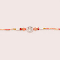 Divine Shree Ram Silver Rakhi with Colourful Beads