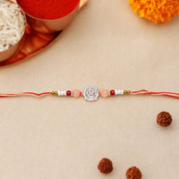 Divine Shree Ram Silver Rakhi with Colourful Beads