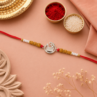 Divine Om Kalash Silver Rakhi for Raksha Bandhan by Frolic Jewels