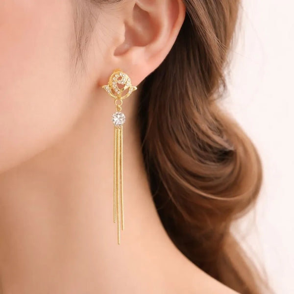 Elegant Crystal Tassel Anti-Tarnish Earrings