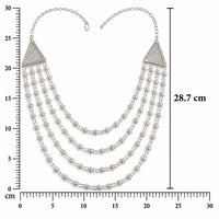 Elegant Multi-Layer Silver Chandrahar Necklace for Women Frolic Jewels