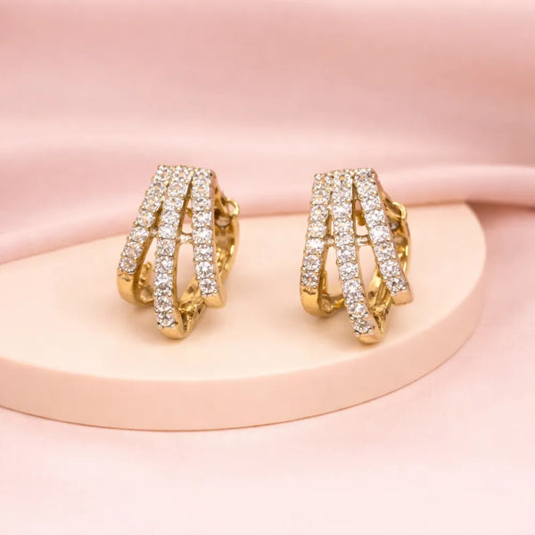 Golden Crystal Cascade Earrings