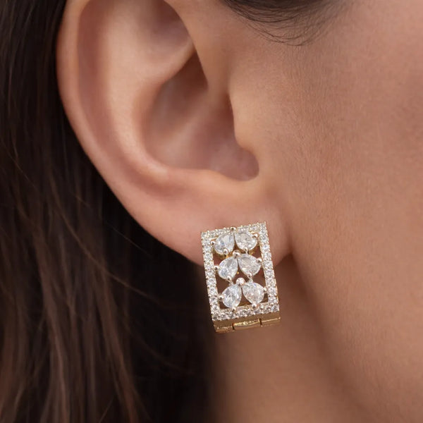 Golden Floral Anti-Tarnish Hoops