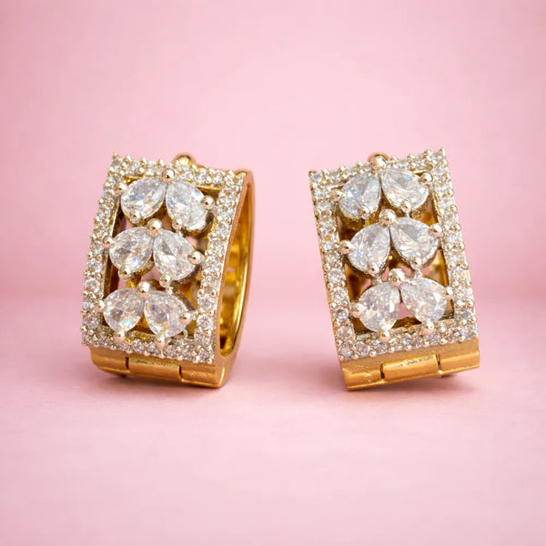 Golden Floral Anti-Tarnish Hoops