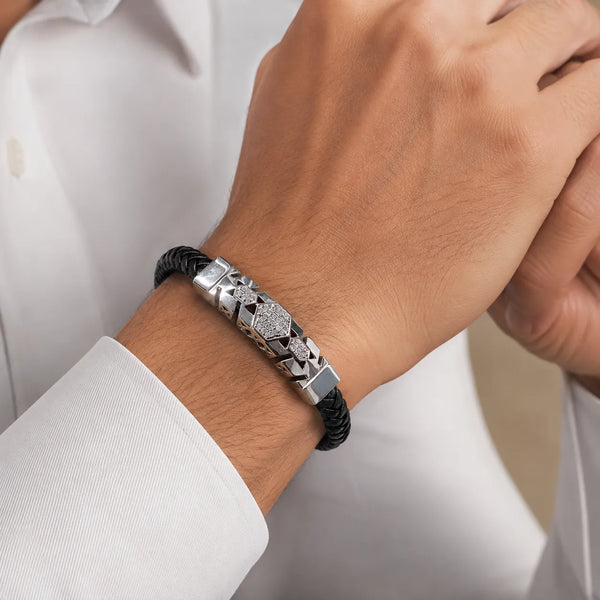 Hexa Crystal Silver Bracelet Rakhi